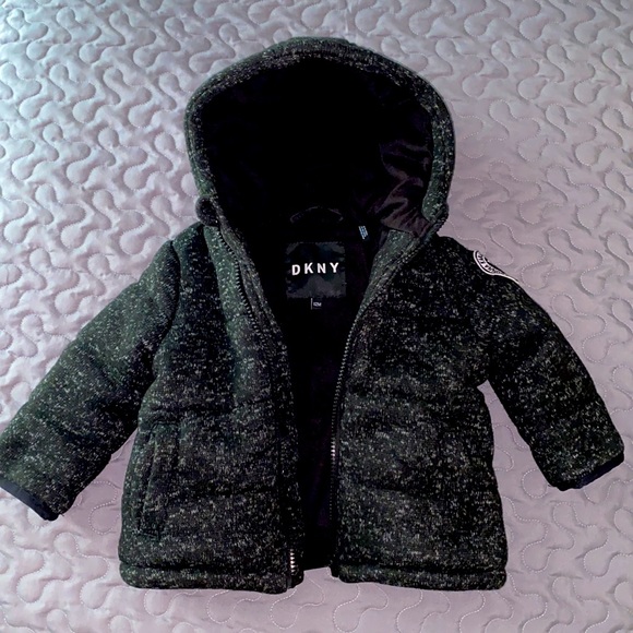 DKNY Baby Sweater Fleece Hooded Jacket - Picture 5 of 12